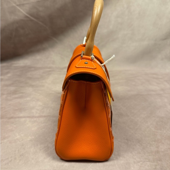 GOYARD SAIGON SOUPLE MINI ORANGE LEATHER & GOYARDINE CANVAS BAG - NEW W DUST BAG - Picture 4 of 12